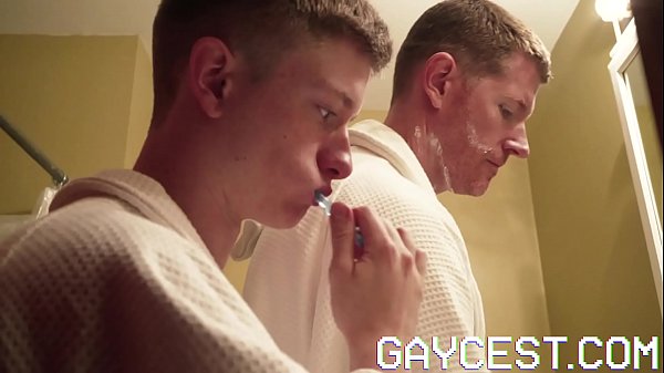 GAYCEST – Young twink blows dad before getting barebacked in the sauna