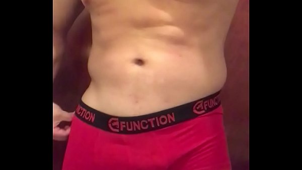 Bodybuilder red boxer big dick