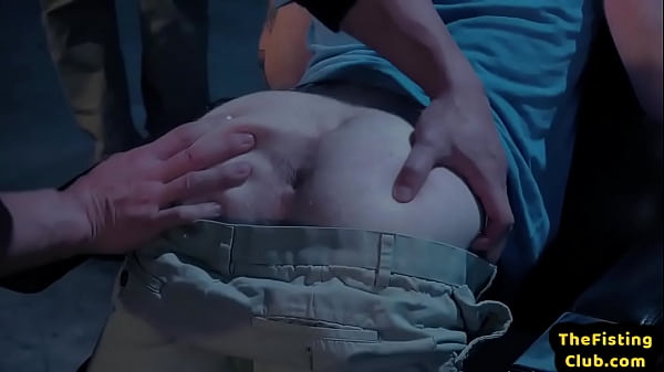 Sturdy amateur spitroasted before fisting in breeding trio