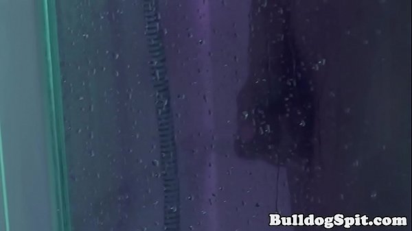 Scally british stud doggystyled in the shower